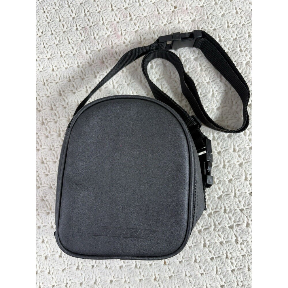 BOSE Black Leather Bag | Quietcomfort Headphones Travel Case Authentic OEM